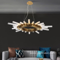 Indoor Hotel Villa Round Glass Led Chandelier Pendant Light